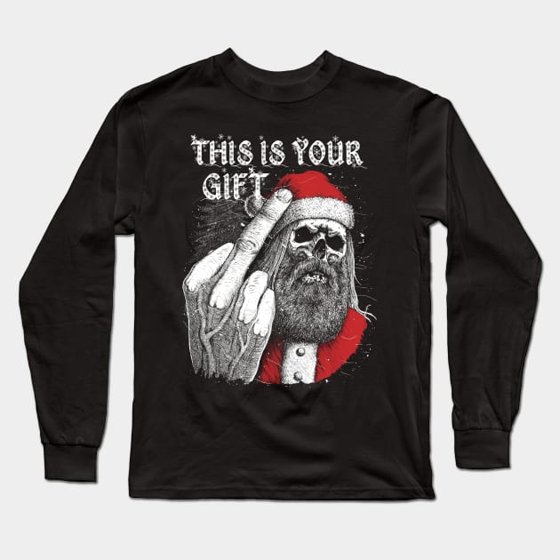 Bad Santa - This is your gift Long Sleeve T-Shirt by grimsoulart